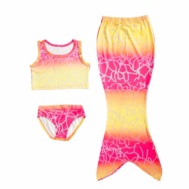 สินค้าพร้อมส่ง ชุดว่ายน้ำ หางนางเงือก เซ็ต 3 ชิ้น เซ็ตลายจุด