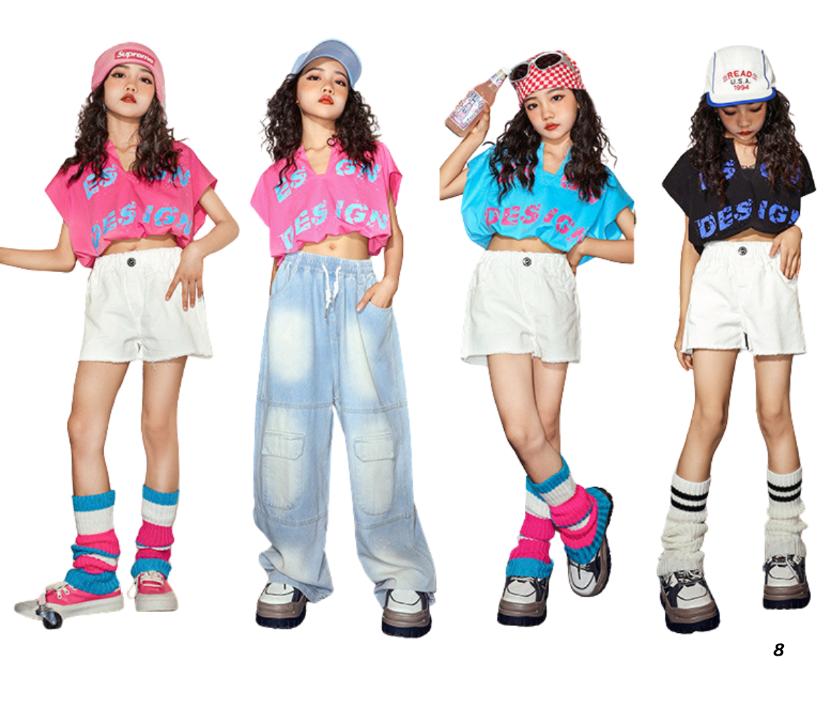 friendly4kid ชุดเต้น ชุดเชียร์ เสื้อแขนกุด+กางเกงคาร์โก้เหลือง เสื้อแยก