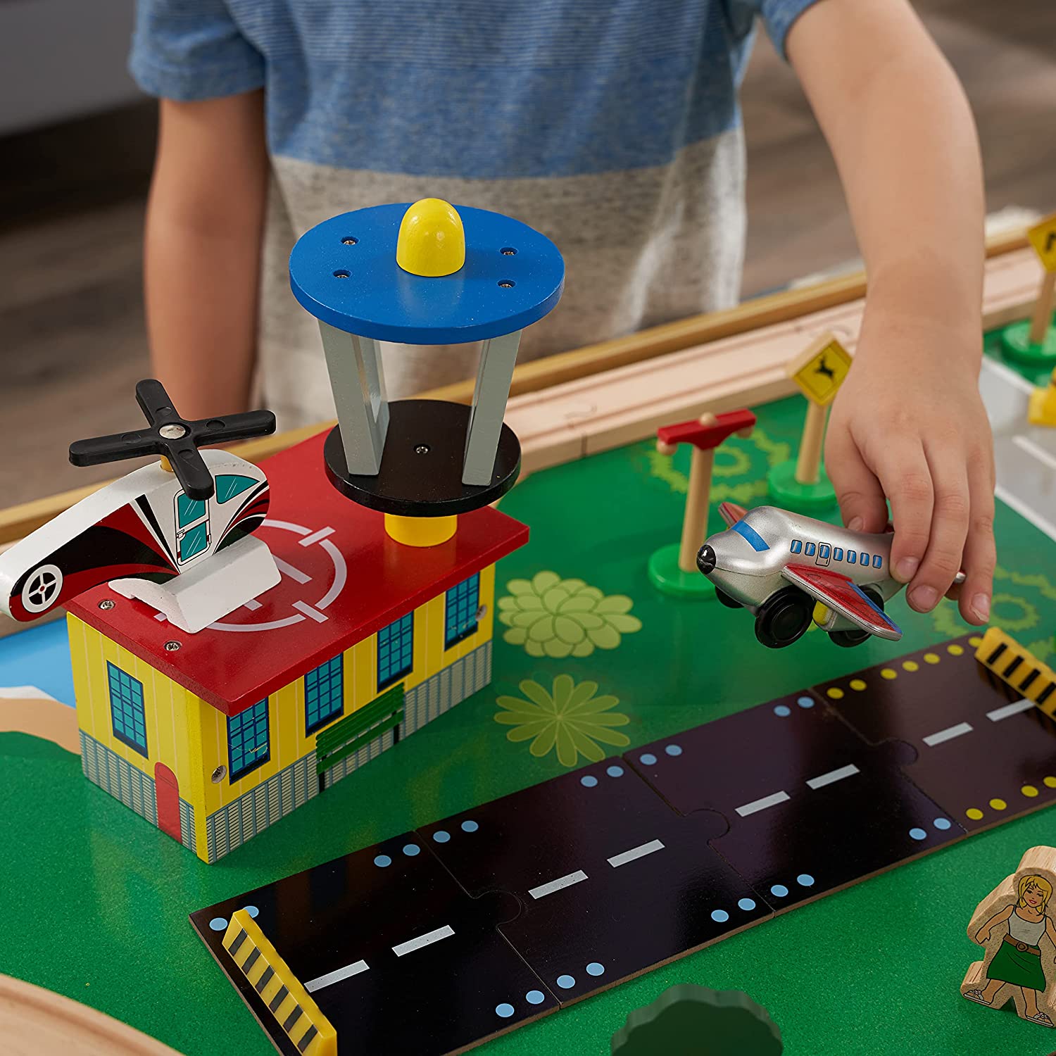 KitKraft Waterfall Mountain Train Set & Table with 120 accessories