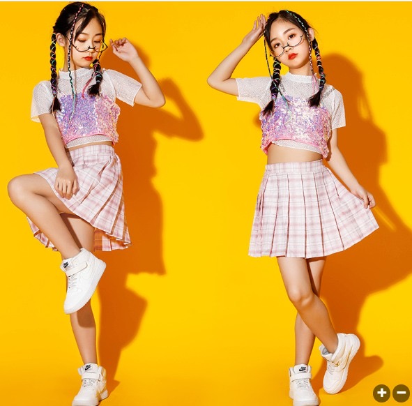 friendly4kid ชุดเต้น เด็กหญิง เสื้อแขนสั้น+กระโปรง สไตล์สายเกาหลี