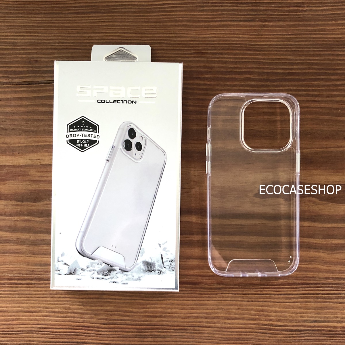 iPhone13 Pro Max เคสใสปุ่มเงิน case space (หลังแข็งขอบนิ่ม) พร้อมกล่อง