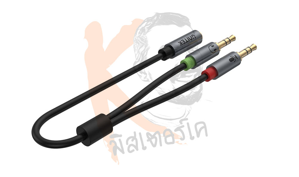 ตัวรวมหูฟัง กับ ไมค์ AUX 3.5mm 2 ออก 1 Headset Adapter by Unitek