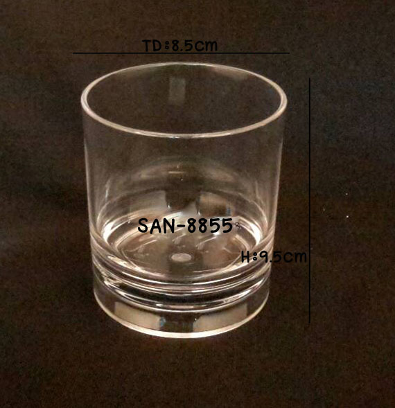 แก้วน้ำพลาสติกริมสระน้ำ ,แก้ว SAN-8855 Straight rock. Plastic Mug poolside, Straight rock glass.