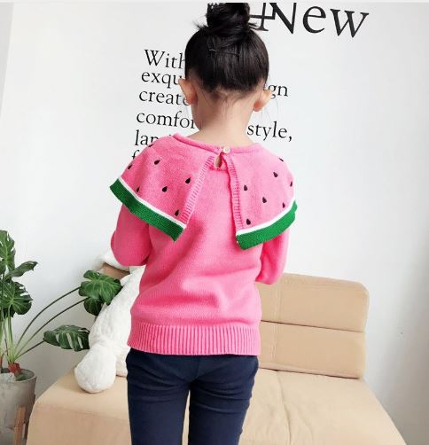 เสื้อกันหนาวเด็ก ลายแตงโม คอกลม