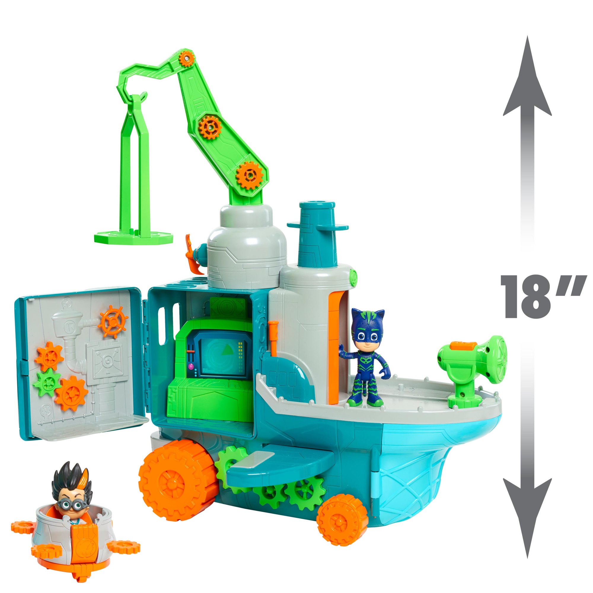 PJ Masks Romeo's Flying Factory Playset with Lights, Sounds, and Secret Compartment