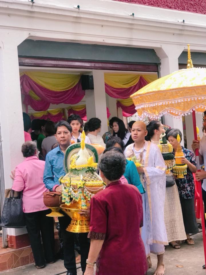 ชุดเครื่องบวชดอกไม้สด ส่งงาน วัดเสนาสฯ จ.พระนครศรีอยุธยา