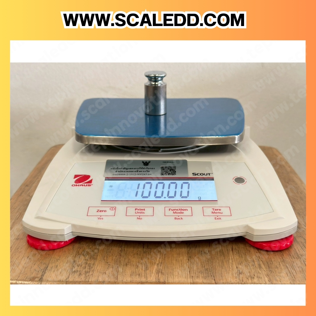 เครื่องชั่งดิจิตอล ทศนิยม 2 ตำแหน่ง พิกัด 2200g x0.01g เครื่องชั่งละเอียดสูง 2200g เครื่องชั่งน้ำหนัก 2200g ตาชั่ง 2200 กรัม พิกัดน้ำหนัก 2200 g ความละเอียด 0.01 g ยี่ห้อ OHAUS รุ่น SPX2202 (เครื่องชั่งตรวจรับรองจากสำนักงานกลางชั่งตวงวัด)