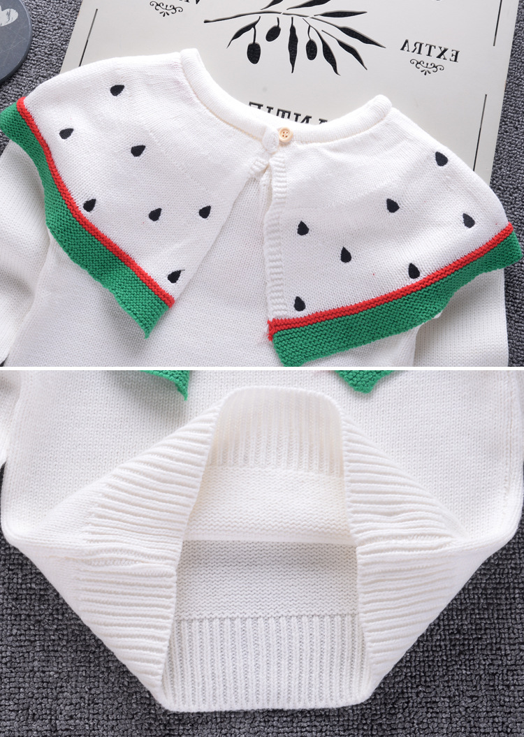 เสื้อกันหนาวเด็ก ลายแตงโม คอกลม