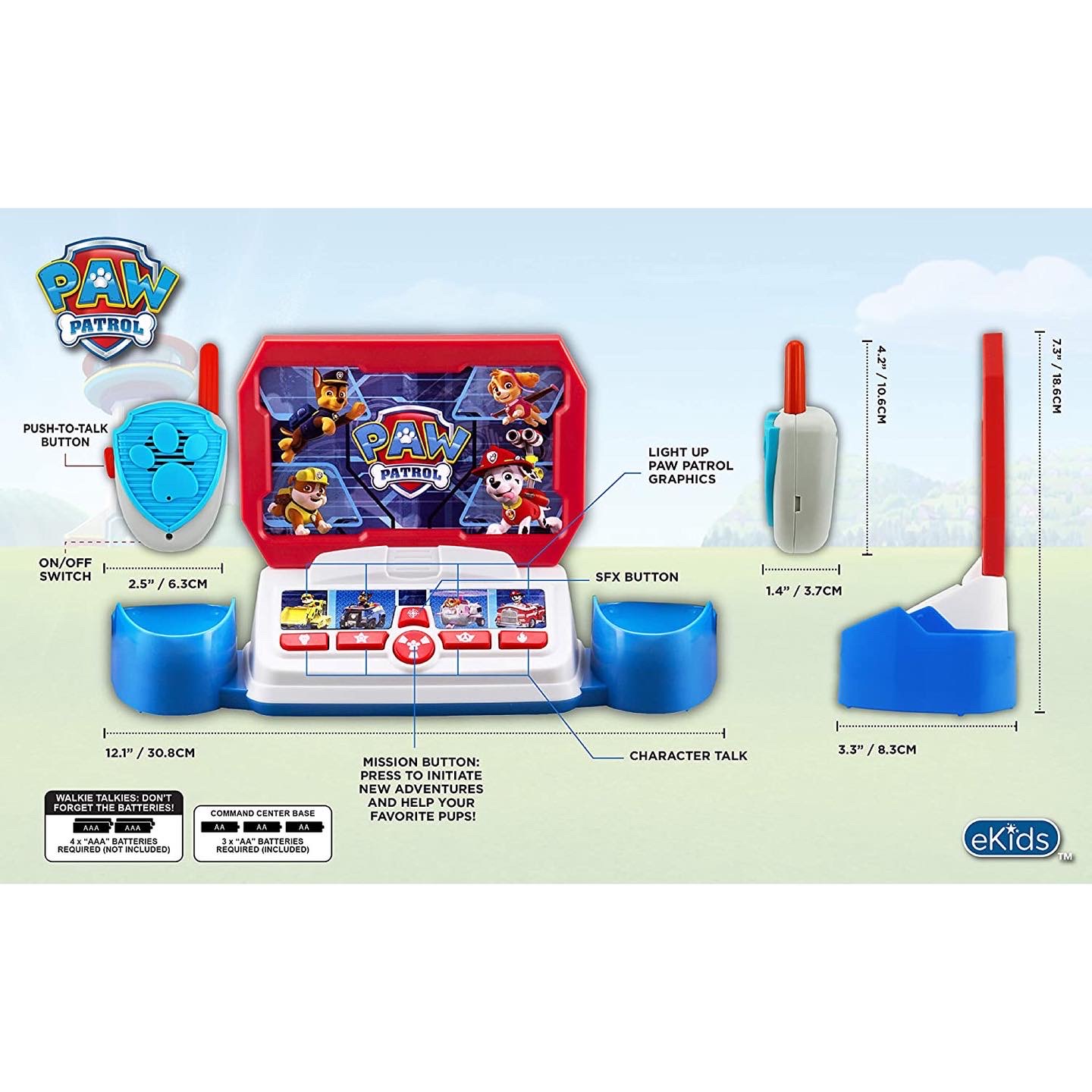 PAW Patrol Command Center with Walkie Talkies