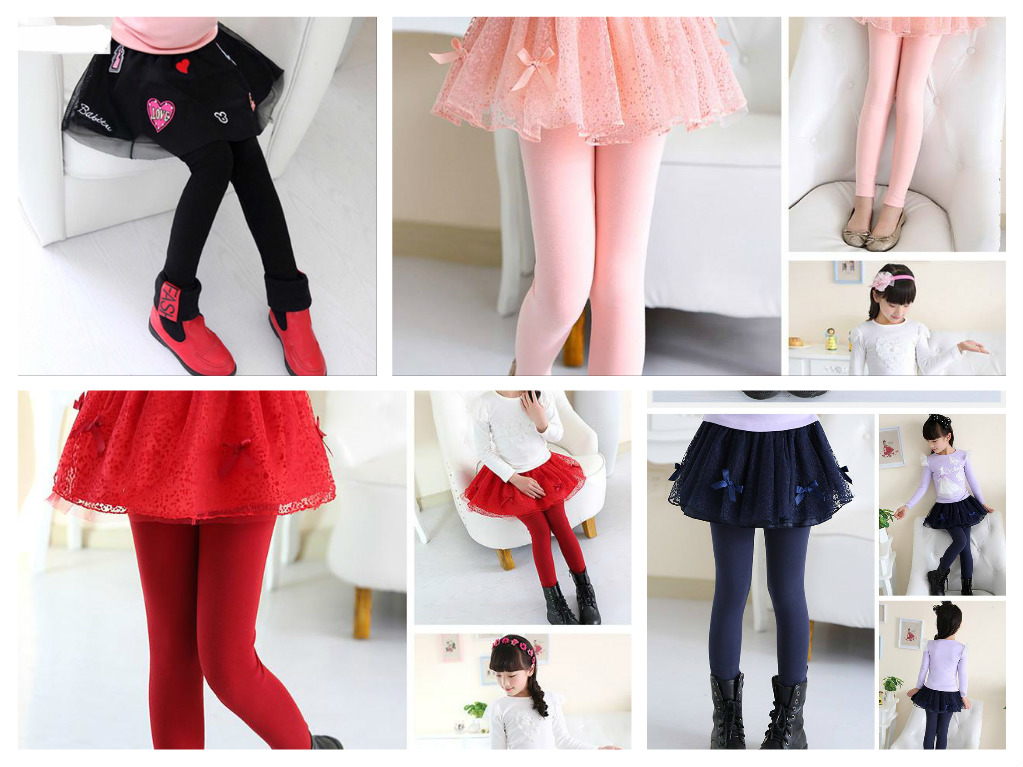 F-เลกกิ้งกระโปรง แต่งโบว์เล็ก