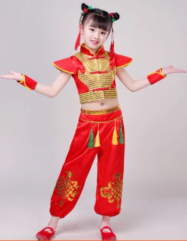 พร้อมส่ง ชุดตรุษจีน ชุดกี่เพ้า เสื้อ+กางเกงขายาว