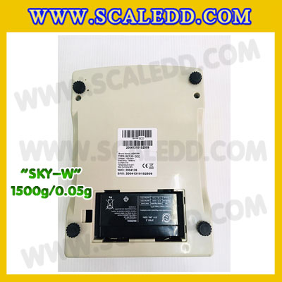 เครื่องชั่งดิจิตอล ทศนิยม 2 ตำแหน่ง SKY-W 1500gx0.05g เครื่องชั่งละเอียดสูง1500g เครื่องชั่งน้ำหนัก1500g ตาชั่ง1500กรัม ตาชั่งดิจิตอล1500กรัม พิกัดน้ำหนัก 1500g ความละเอียด 0.05g ยี่ห้อ JADEVER รุ่น SKY-W (เครื่องชั่งมีใบผ่านตรวจรับรองจากสำนักชั่งตวงวัด)