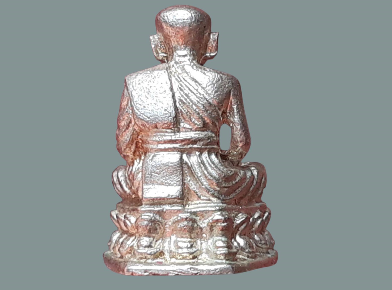 รูปเหมือน หลวงปู่ทวด วัดช้างให้ จ.ปัตตานี พิมพ์จิ๋ว เนื้อเงิน ปี 2535 อาจารย์นอง วัดทรายขาวปลุกเสก