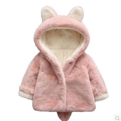 เสื้อกันหนาว บุขน สีเทา/สีชมพู