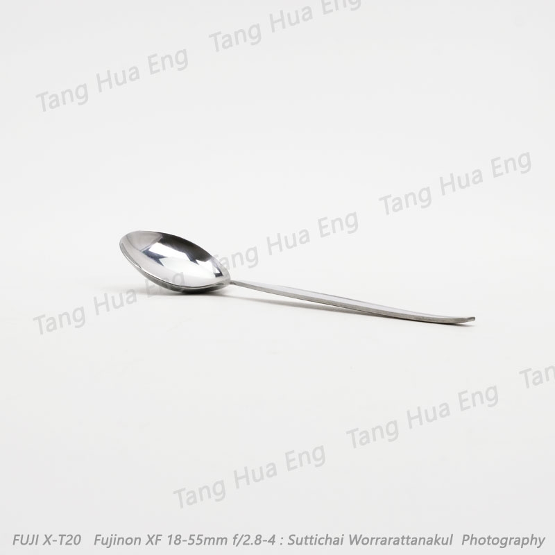 (1โหล) ช้อนซุปเล็ก ลายขอบตั้ง ตรานกเพนกวิน