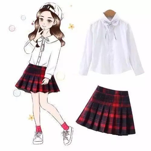 friendly4kid กระโปรง อัดพลีท: กระโปรงลายสก๊อต มีไซส์เด็ก-ผู้ใหญ่