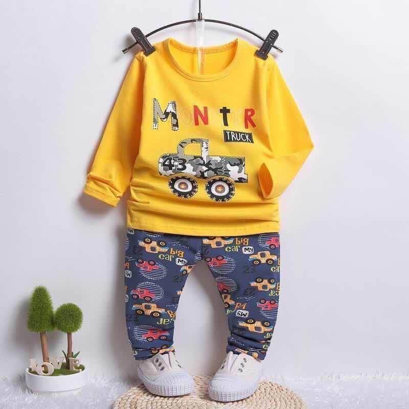 พร้อมส่ง ชุดนอนเด็ก ลายการ์ตูน ชาย/หญิง ชุดนอนขายาว