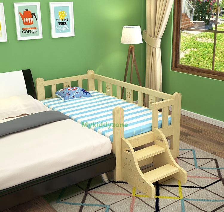 เตียงนอนไม้ เตียงเดี่ยวสำหรับเด็ก แบบมีสไลด์เดอร์ TP21007 (WDK7S)