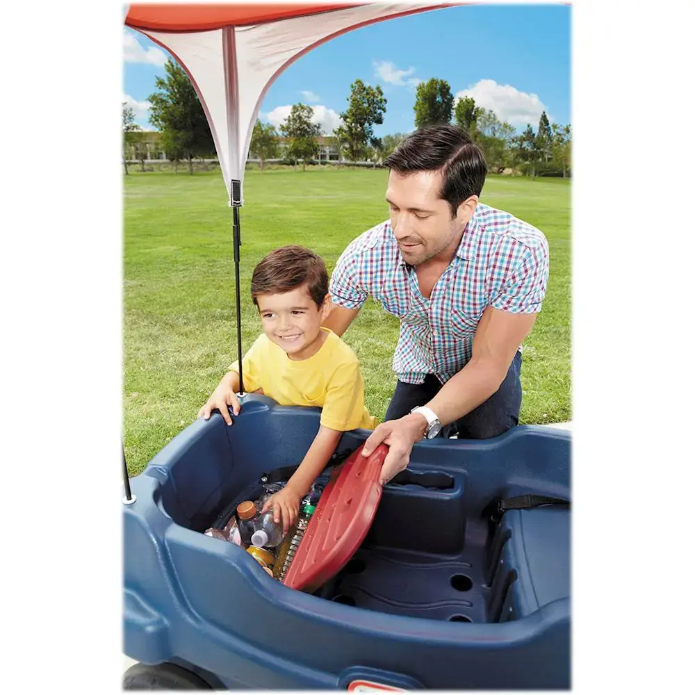 Little Tikes Deluxe Cruisin’ Canopy Wagon - Blue/White/Red