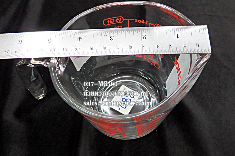 ถ้วยตวงแก้ว ทนร้อนขีดแดง ความจุ 500 มล.037-MG500