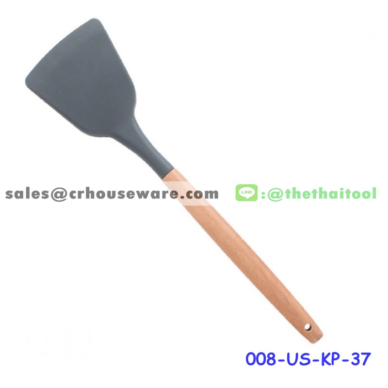 ตะหลิวซิลิโคน ด้ามไม้ 32 ซม. รหัสสินค้า 008-US-KP-37
