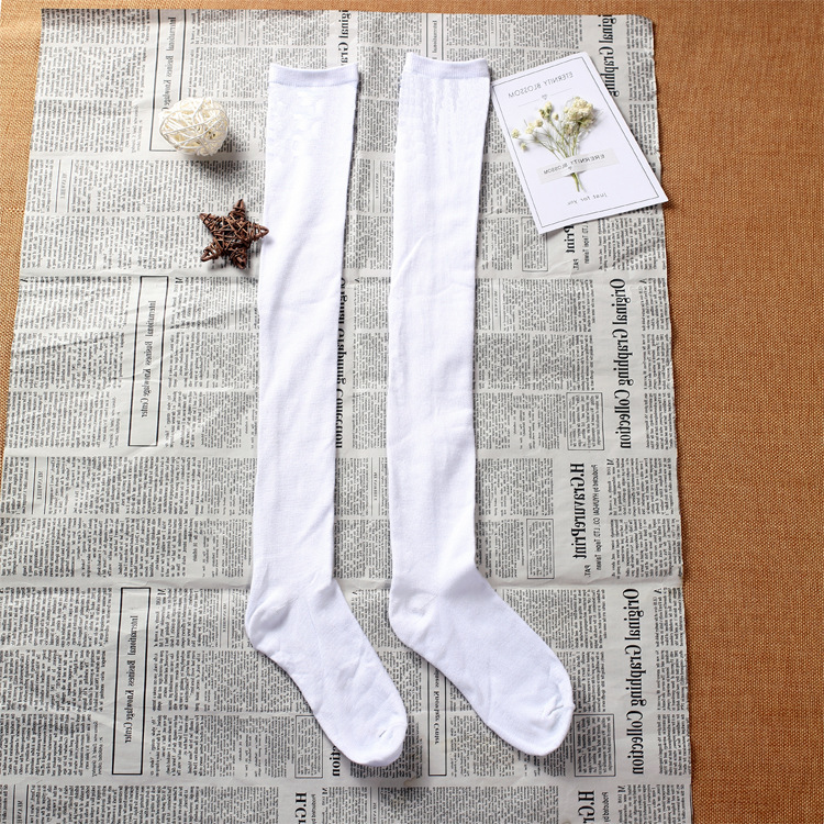 ถุงเท้ายาว แนวสปอร์ต สีพื้น ลายริ้ว เด็กโต-ผู้ใหญ่