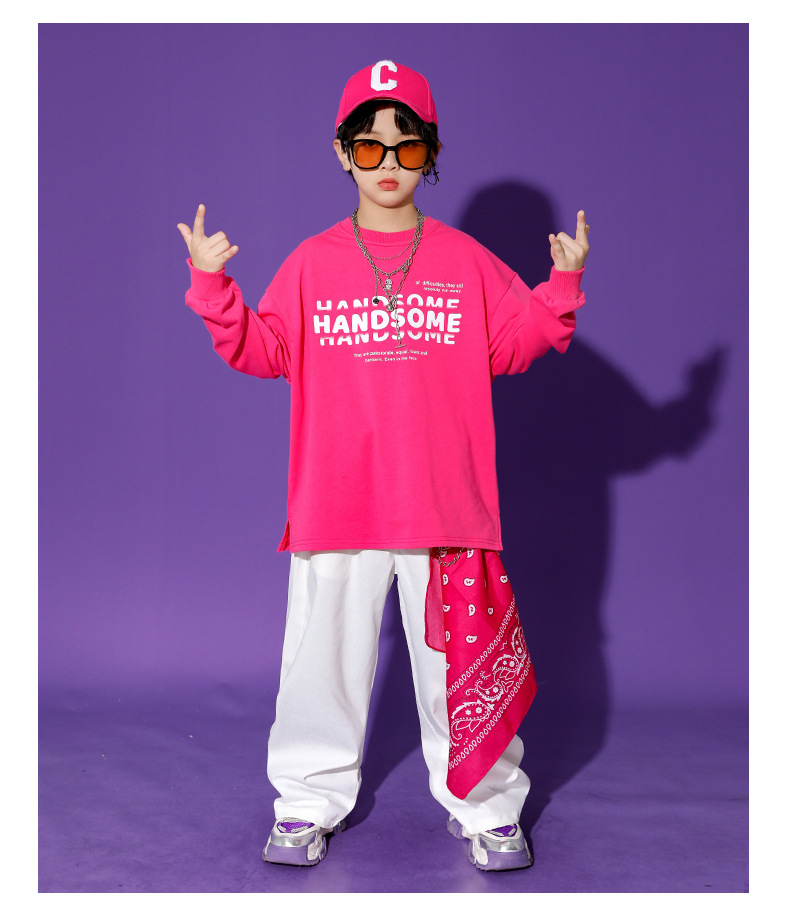 ชุดเต้น ชุดแดนซ์ ชุดเซ็ทเสื้อแขนยาวสีชมพู+กางเกงวอร์ม/กระโปรง