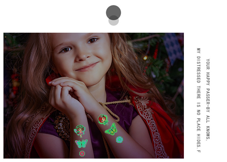 สติกเกอร์ แทททู ฮาโลวีน โพนี่ เมอเมด มีให้เลือกแบบเรืองแสงกับไม่เรืองแสง