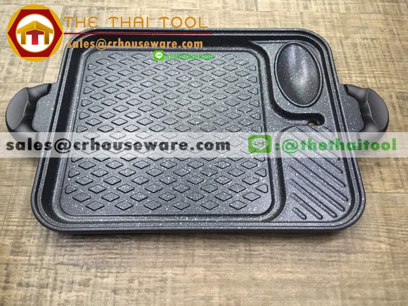 ถาดย่างบาร์บีคิว,กระทะปิ้งย่าง,กระทะย่างบาบิคิวที่ใช้กับเตาแม่เหล็กไฟฟ้าได้,Korean BBQ grill 006-ST5003,แผ่นย่างเกาหลี,แผ่นย่างร้านเกาหลีใช้,กะทะที่ร้านอาหารเกาหลี