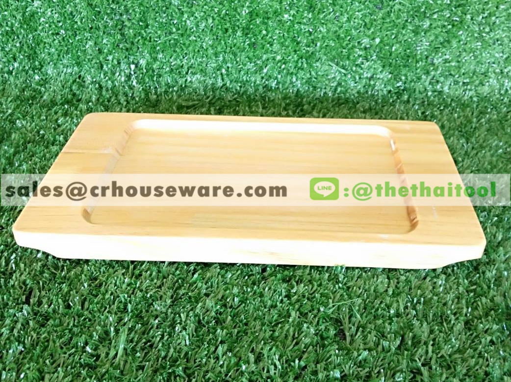 กระทะผืนผ้า 2 หู 20ซม. พร้อมไม้รอง รหัส 006-PX-YY087-1