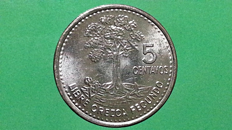 เหรียญ เงินตรา ประเทศ กัวเตมาลา Centavos (Magnetic) 2014