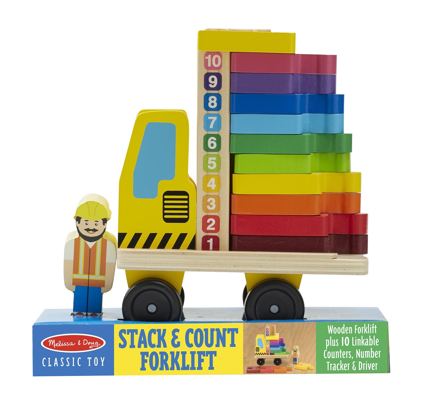 รถยก Melissa & Doug Stack & Count Forklift Playset