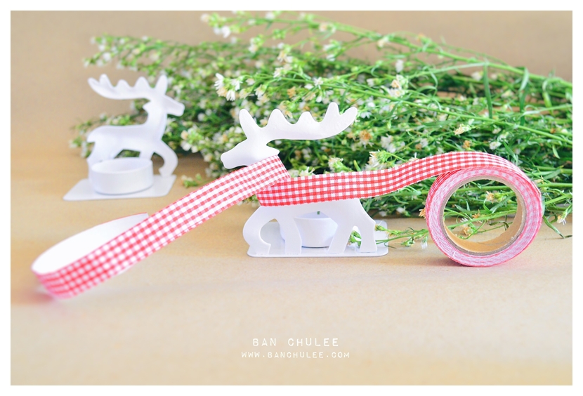 White Reindeer Candle Holders เชิงเทียนกวางสีขาว