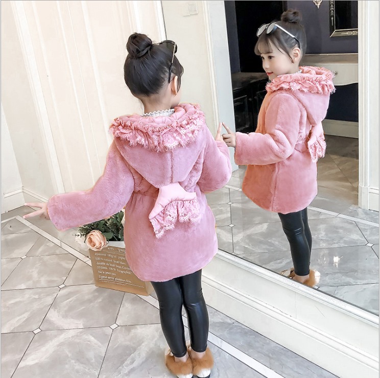 กันหนาว: เสื้อกันหนาวเด็ก กำมะหยี่ สีชมพู,สีม่วง