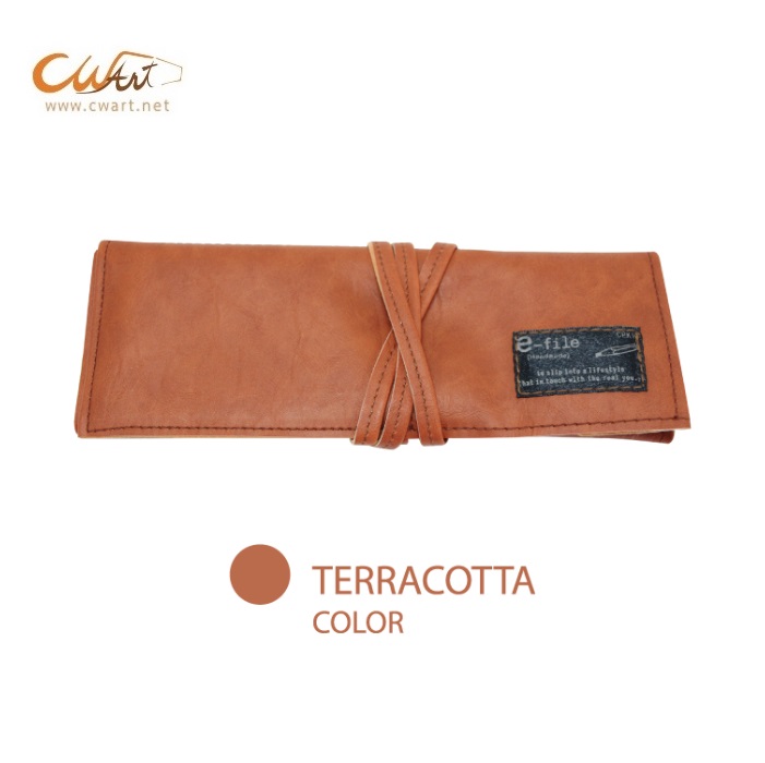 กระเป๋าหนังใส่พู่กันด้ามสั้น e-file