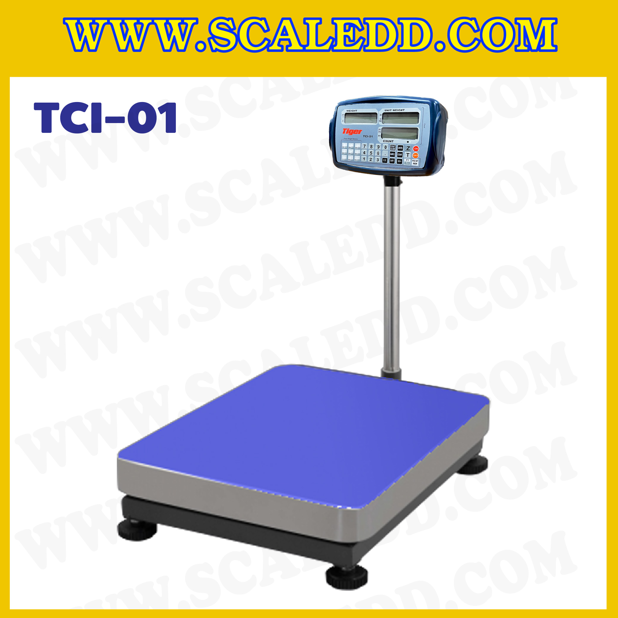 เครื่องชั่งนับชิ้นงาน เครื่องชั่งน้ำหนักนับจำนวน พิกัด 60kg 150kg 300kg 500kg ขนาดแท่น 60*80 cm. ยี่ห้อ TIGER รุ่น TCI-01