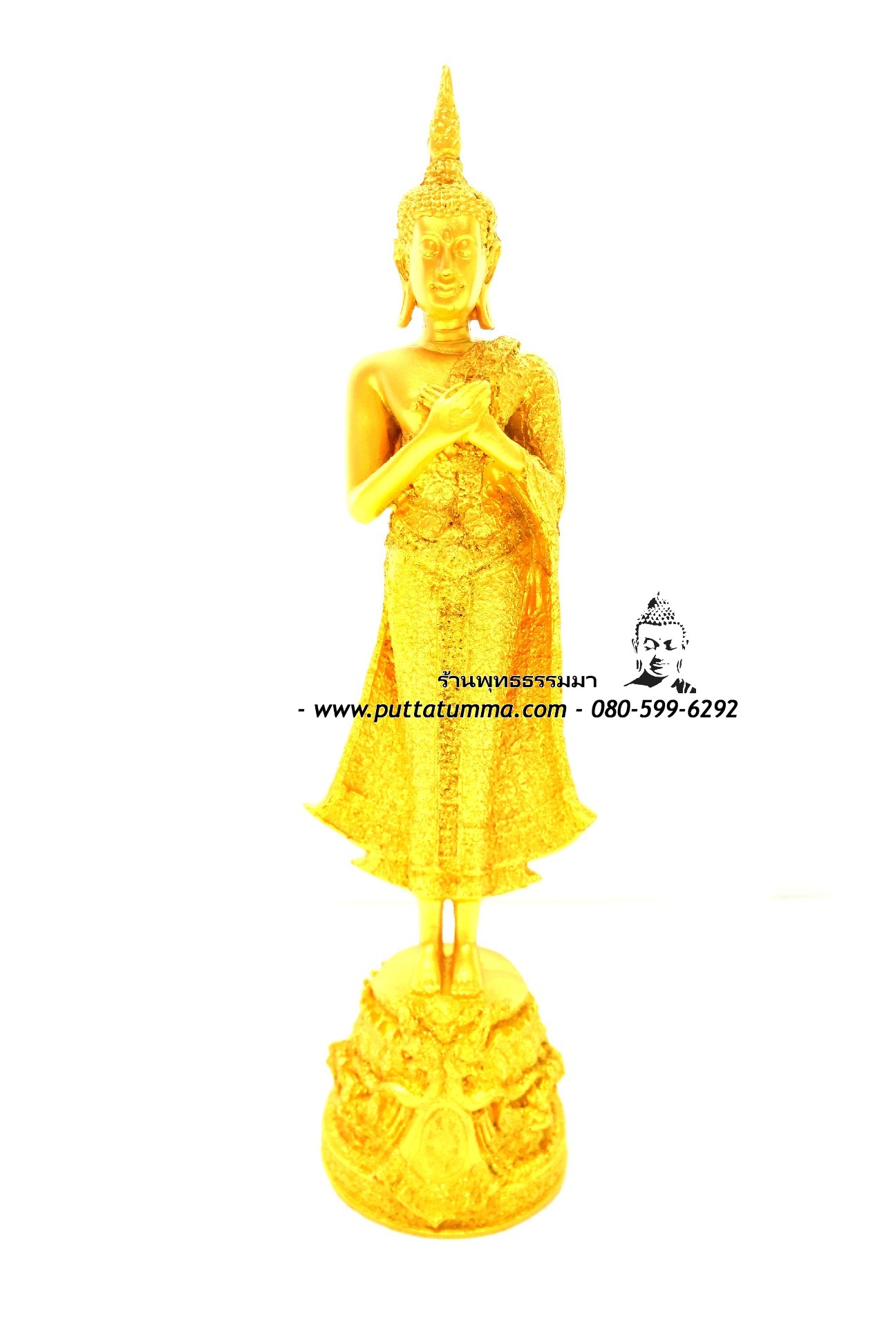 พระประจำวันศุกร์ เนื้อเรซิ่น สีทอง 5 นิ้ว