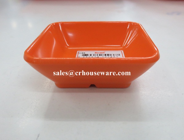 ถ้วยน้ำจิ้มทรงสี่เหลี่ยม 2.5 นิ้ว สีส้ม 017-D999-2.5