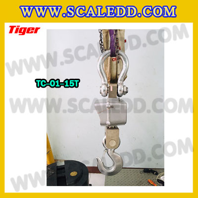 ตาชั่งแขวน15ตัน เครื่องชั่งแขวน15ตัน เครื่องชั่ง15ตัน เครื่องชั่งแขวนดิจิตอล15ตัน พิกัด 15ตัน ค่าละเอียด 5กิโลกรัม ตะขอหมุนได้360องศา เครื่องชั่งแขวนยี่ห้อ TIGER รุ่น TC-01