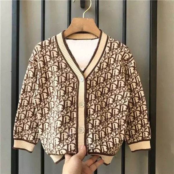 กันหนาว: เสื้อกันหนาวเด็ก กระดุมหน้า ผ้าสำลี