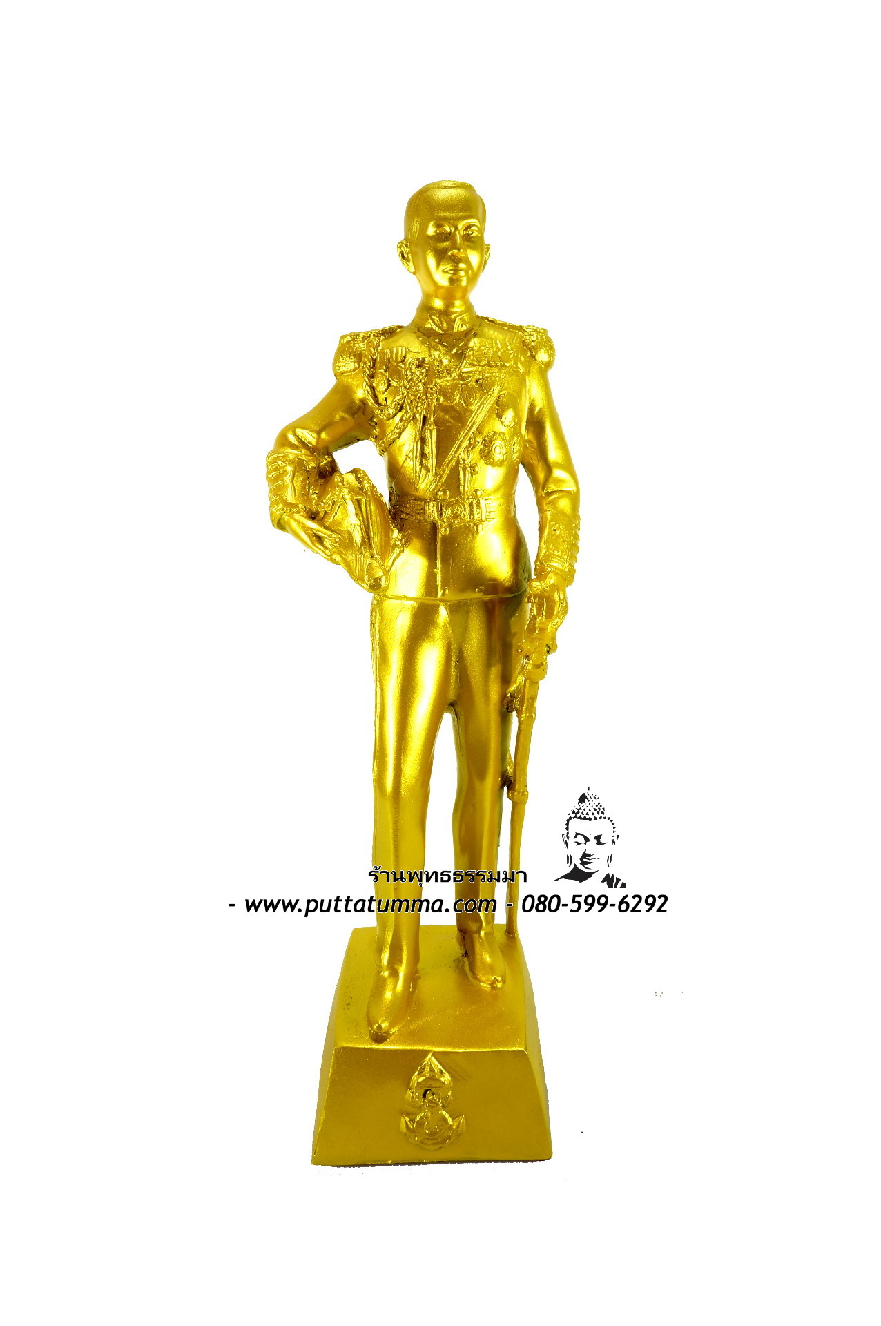 เสด็จเตี่ย กรมหลวงชุมพรเขตอุดมศักดิ์ สีทอง เนื้อเรซิ่น ขนาด 5 นิ้ว สูง 14 นิ้ว