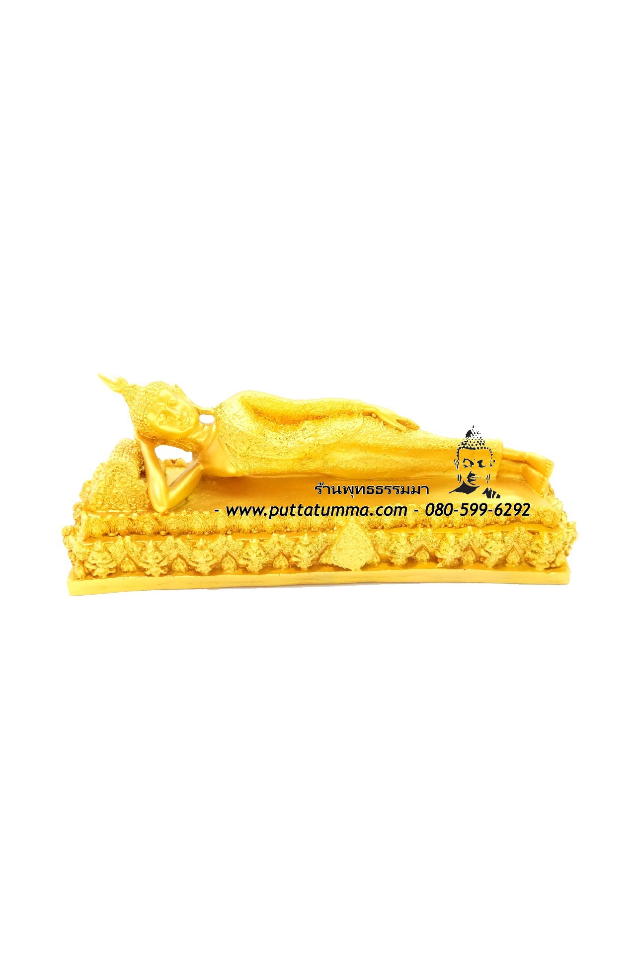 พระประจำวันอังคาร เนื้อเรซิ่น พ่นทอง ขนาด 5 นิ้ว หน้าฐานกว้าง 12 นิ้ว สูง 4 นิ้ว