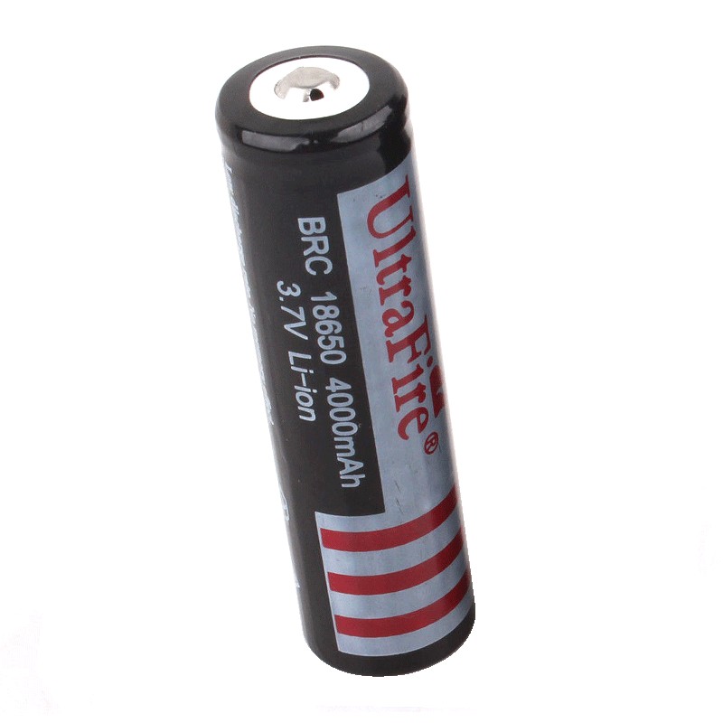 ถ่านชาร์จ Ultrafire 18650 3.7V 4000 mAh - สี ขาว/ดำ มีวงจรป้องกัน