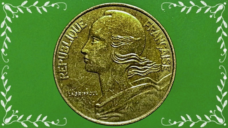 เหรียญ เงินตรา ประเทศ ฝรั่งเศส Centimes 1991