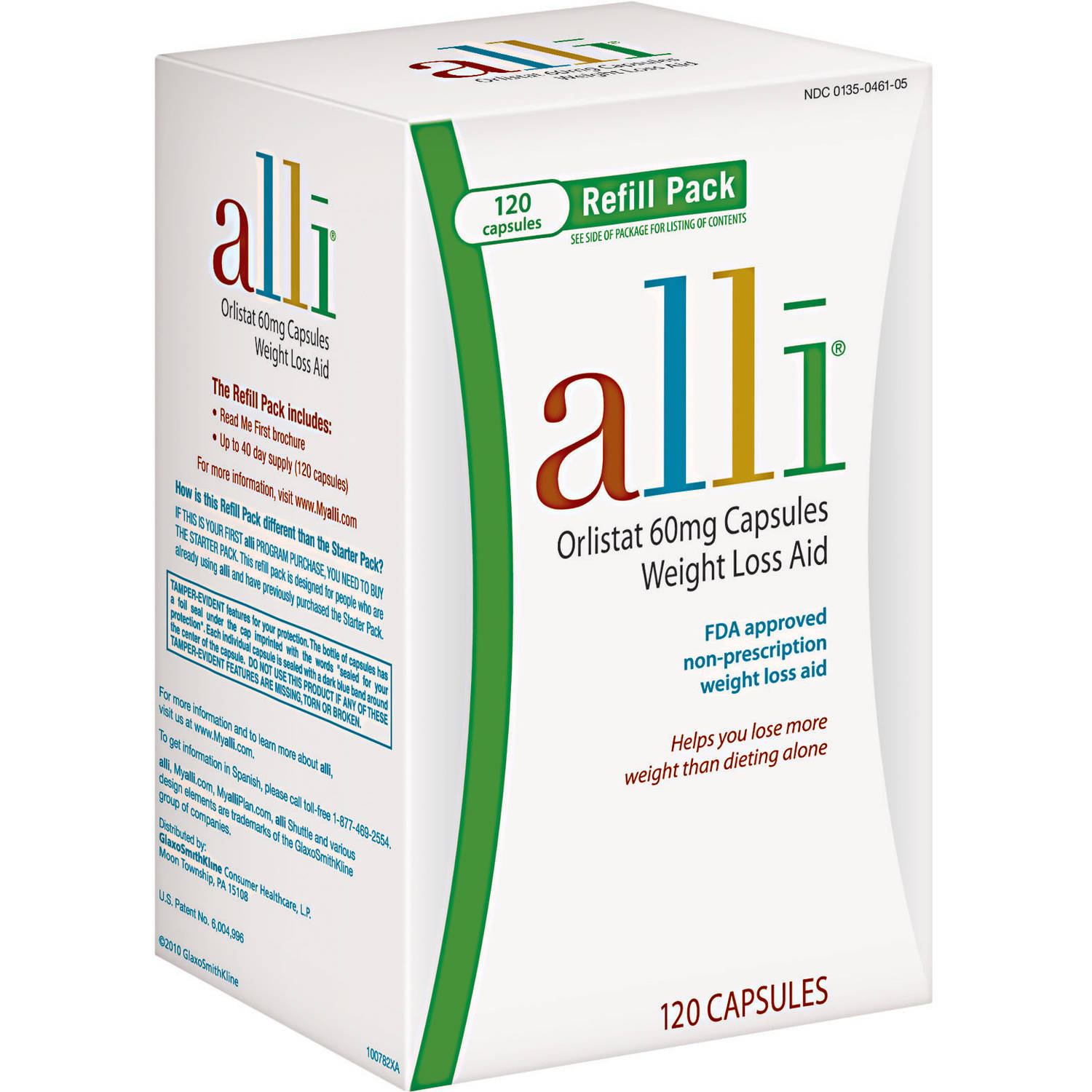 alli® Weight Loss Aid, Orlistat 60mg Capsules,120 capsules(Refill Pack)ผลิตภัณฑ์ลดน้ำหนักที่ได้รับมาตรฐาน FDA จากอเมริกา