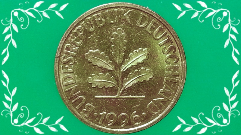 เหรียญ เงินตรา ประเทศ สหพันธ์สาธารณรัฐ เยอรมนี Pfennig 1996