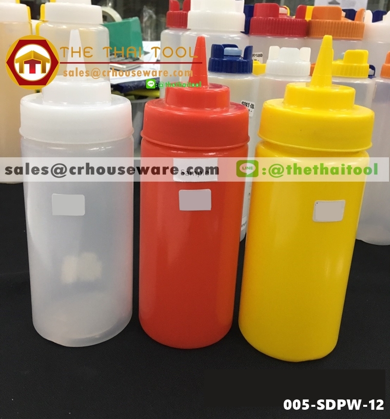 ขวดบีบซอส ปากกว้าง WIDE MOUTH SQUEEZE DISPENSERS 12 oz.