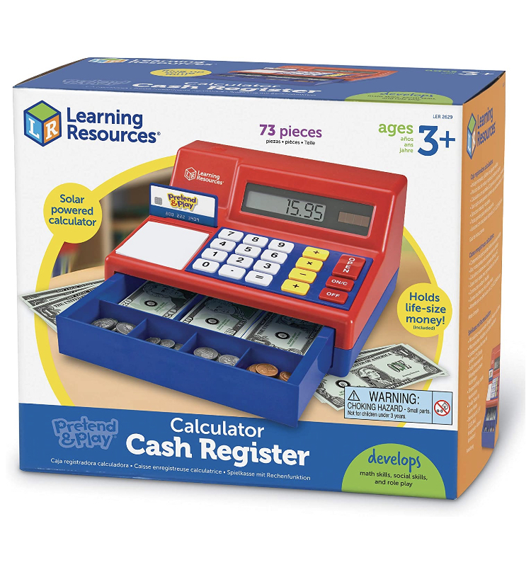 แคชเชียร์เก็บเงินจำลอง Learning Resources Pretend & Play Calculator Cash Register