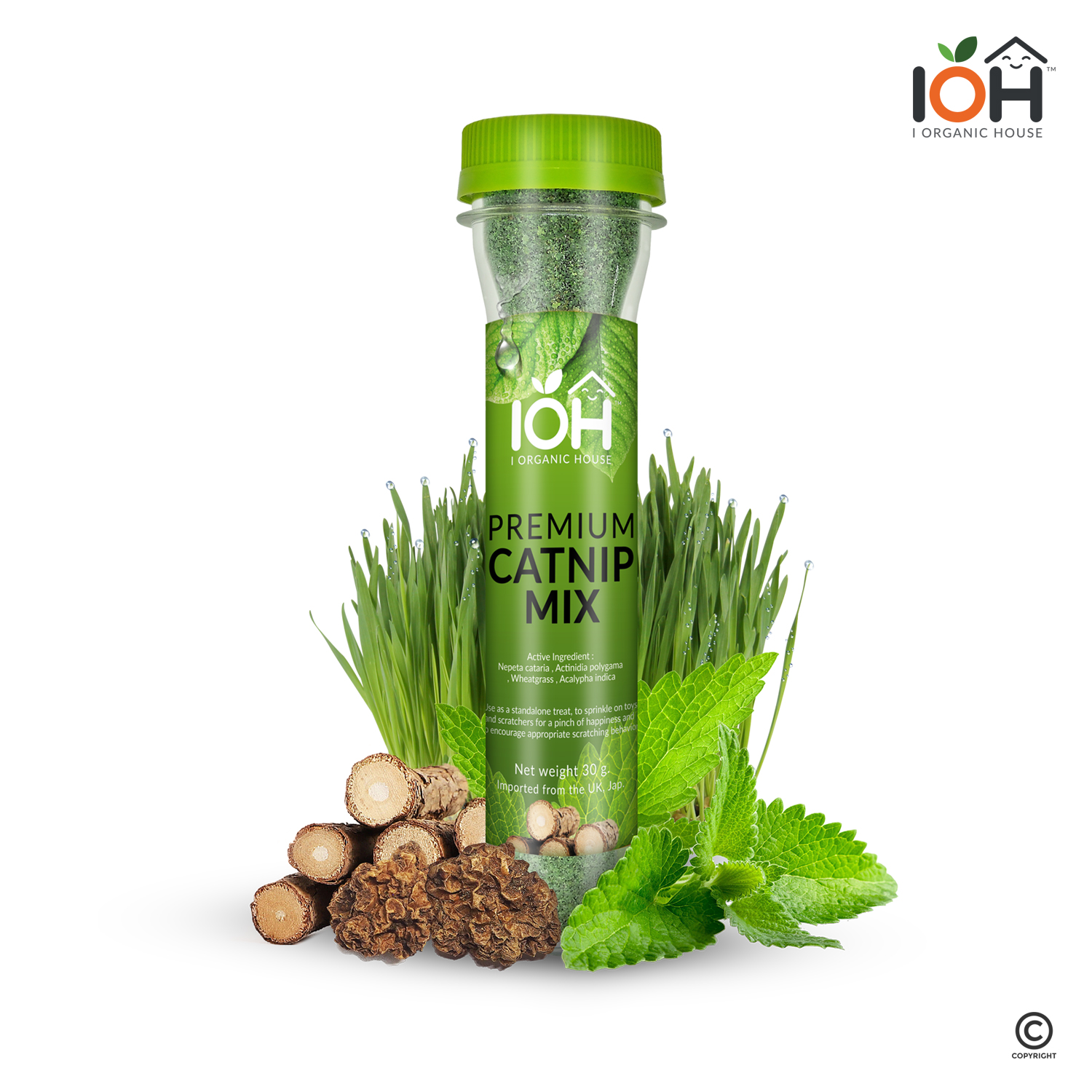IOH Premium CATNIP MIX - 100% Naturals แคทนิป กัญชาแมว สมุนไพรสำหรับแมว