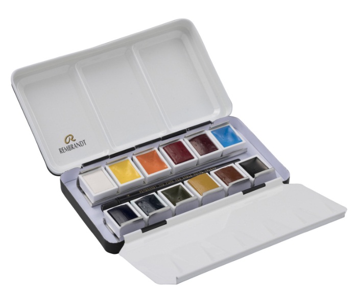ชุดสีน้ำกล่องโลหะ Rembrandt 12สี พร้อมพู่กัน (Portrait)